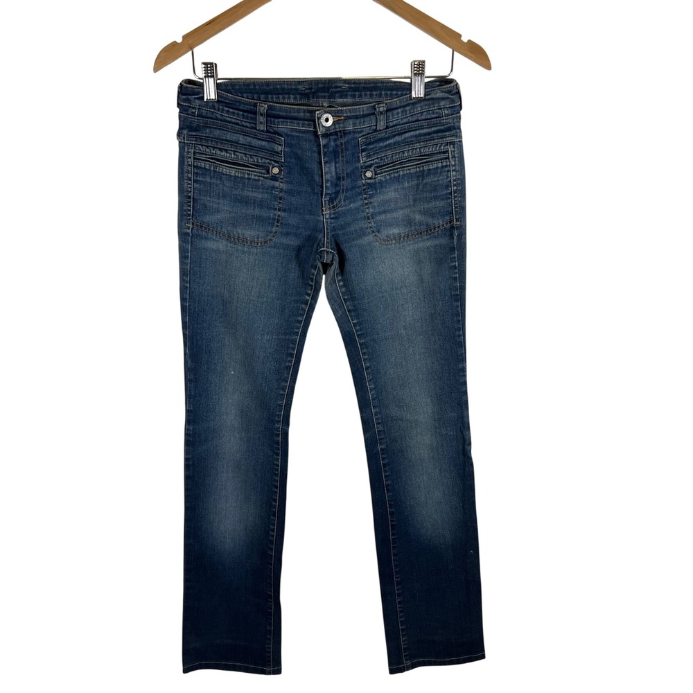 Diesel Industry Denim Division Women Straight Leg Jeans Blue Utility Pockets VTG